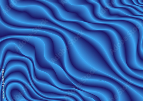 Abstract background of three-dimensional gradient blue lines. Blue wave background template for creative design