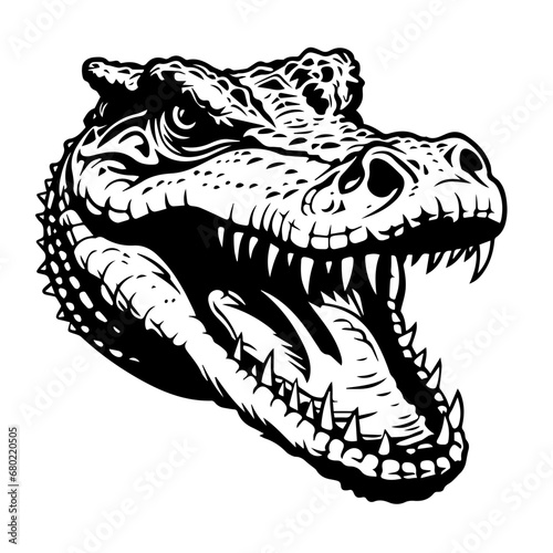 Alligator Head Profile Vector Illustration