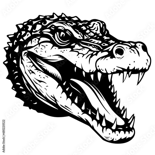 Alligator Head Profile Vector Illustration © Mateusz