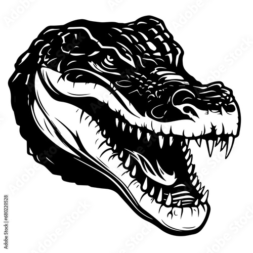 Alligator Head Profile Vector Illustration