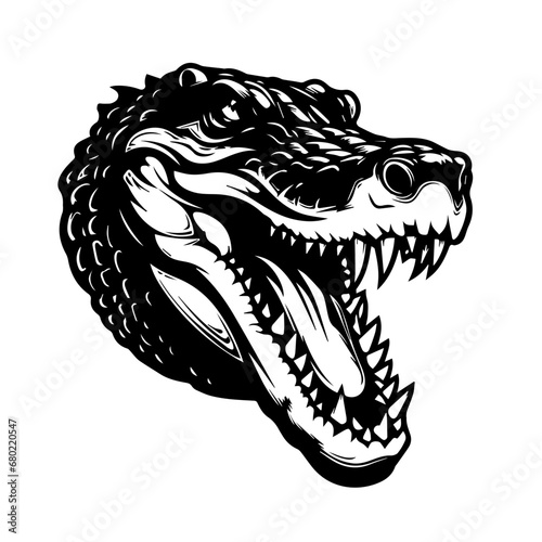 Alligator Head Profile Vector Illustration © Mateusz