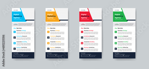 Modern creative corporate business dl flyer or rack card layout concept background flyer brochure cover template for grow up your business to the next level