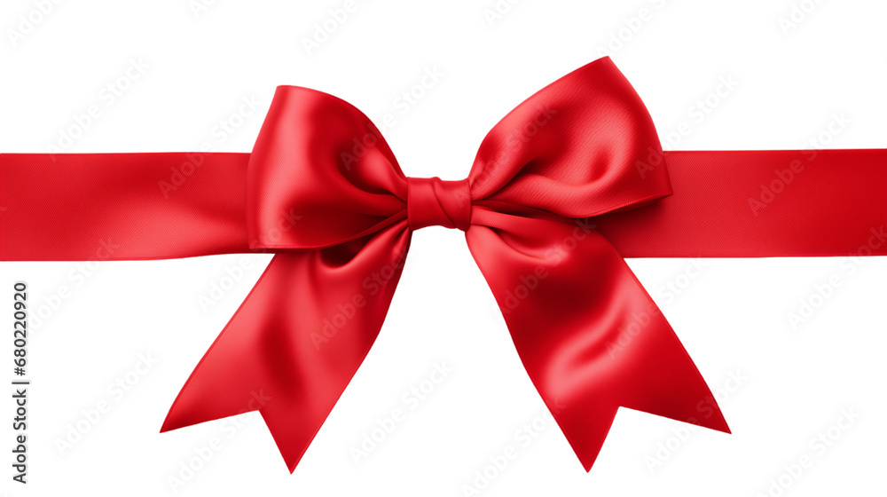 Red satin ribbon with a bow tie transparent Red satin ribbon with a bow tie transparent