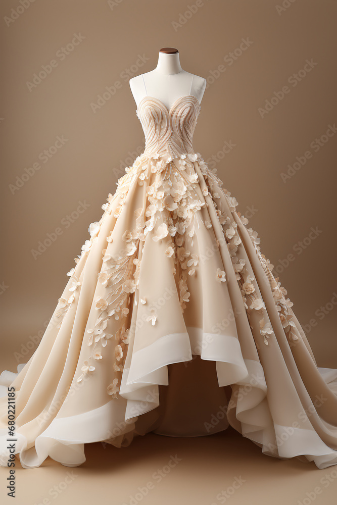 Wedding dress, festive outfit for the bride. Elegant women's dress for marriage. Wedding dress, festive outfit for the bride. Elegant women's dress for marriage.