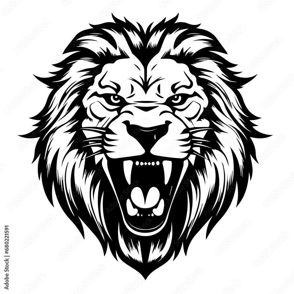 Ferocious Angry Lion Head Vector Illustration Ferocious Angry Lion Head Vector Illustration