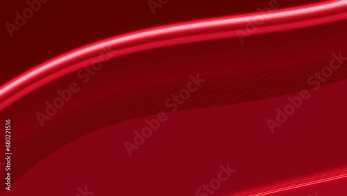 Abstract minimalist elegant white strokes on red banner background. Futuristic generic graphic concept 3D illustration as product showcase or copy space advertisement technology presentation backdrop