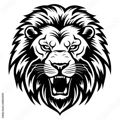  Ferocious Angry Lion Head Vector Illustration