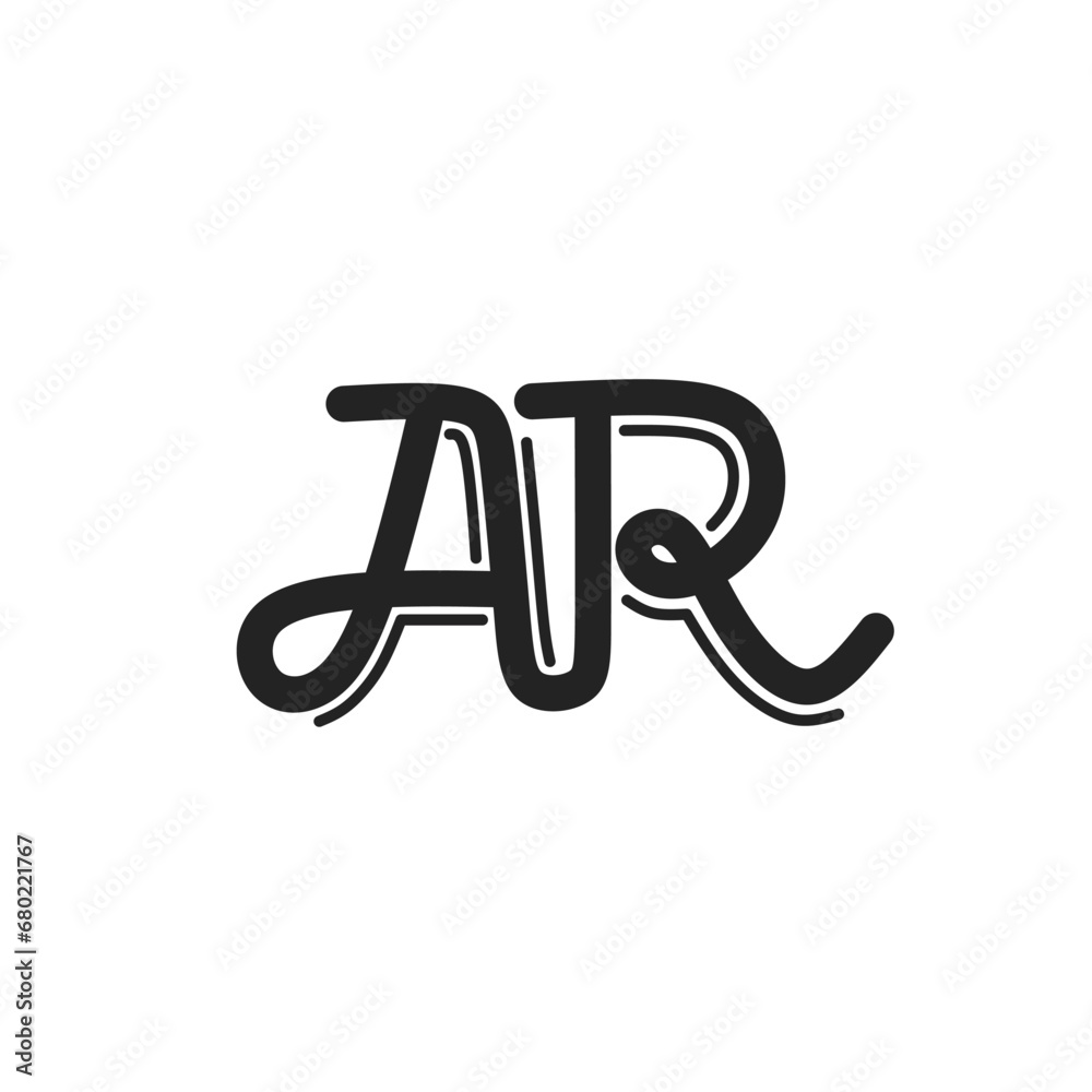 Vector Artistic logo design featuring the letters AR in a creative handwritten style, ideal for branding and design projects. Vector Artistic logo design featuring the letters AR in a creative handwritten style, ideal for branding and design projects.