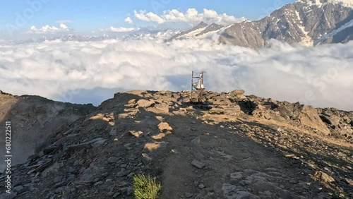 scandinavian walking in the caucasus mountains