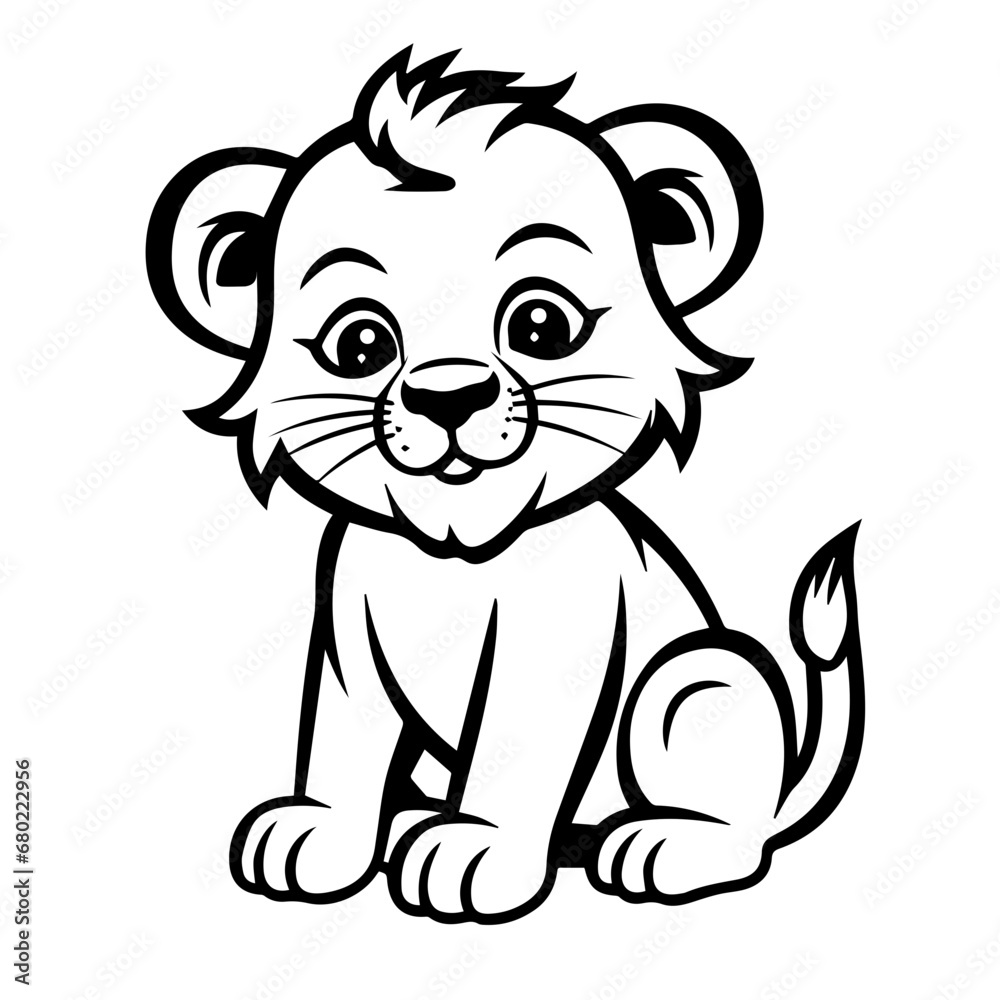 Adorable Baby Lion Cub Vector Illustration Adorable Baby Lion Cub Vector Illustration