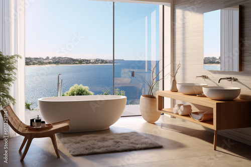 bathroom interior with bathtub