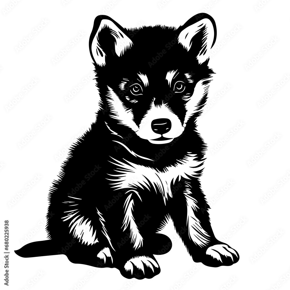 Playful Baby Wolf Vector Illustration Playful Baby Wolf Vector Illustration