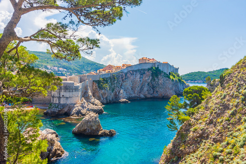 Fototapeta Naklejka Na Ścianę i Meble -  View of Fort Bokar in city of Dubrovnik. Dubrovnik is a historic city of Croatia in Dalmatia. UNESCO World Heritage Site