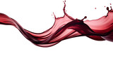 Blood red wine splash in a curve transparent