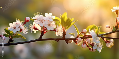 Springtime Awakening - Blossoming Flowers in Soft Sunlight - Nature's Rebirth in Every Bud 