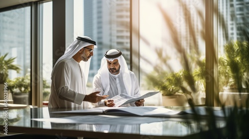 Fotografering arabic businessman talking in an office