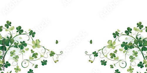 Clover Border Bliss - Vector Frame with Four Leafed Accents - Nature's Embrace in Every Edge 