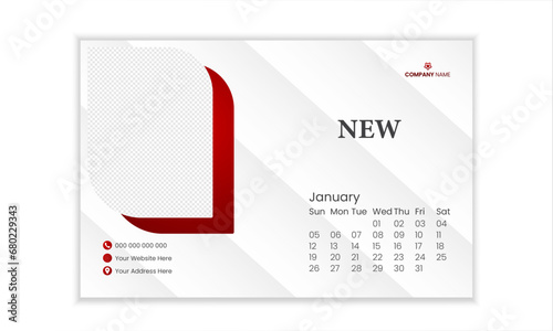2025 desk calendar design with Monthly printable calendars template for business agency