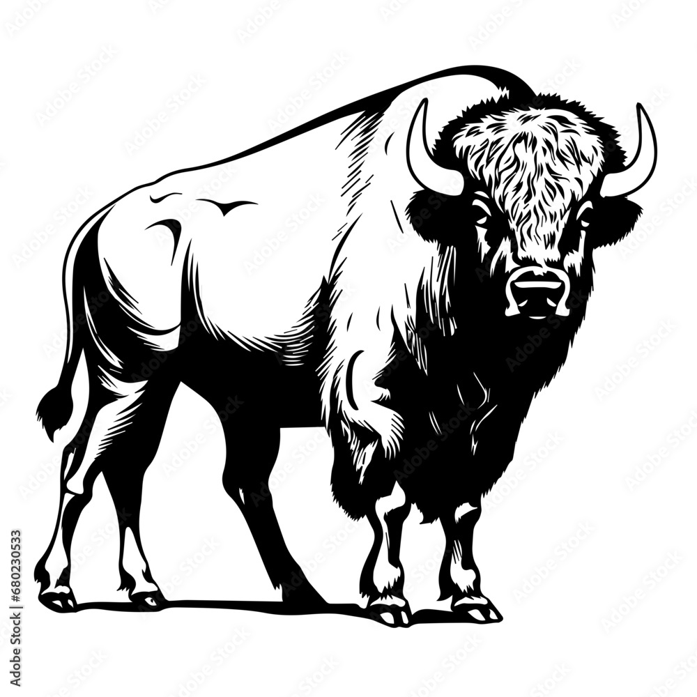Majestic Buffalo Vector Illustration Majestic Buffalo Vector Illustration