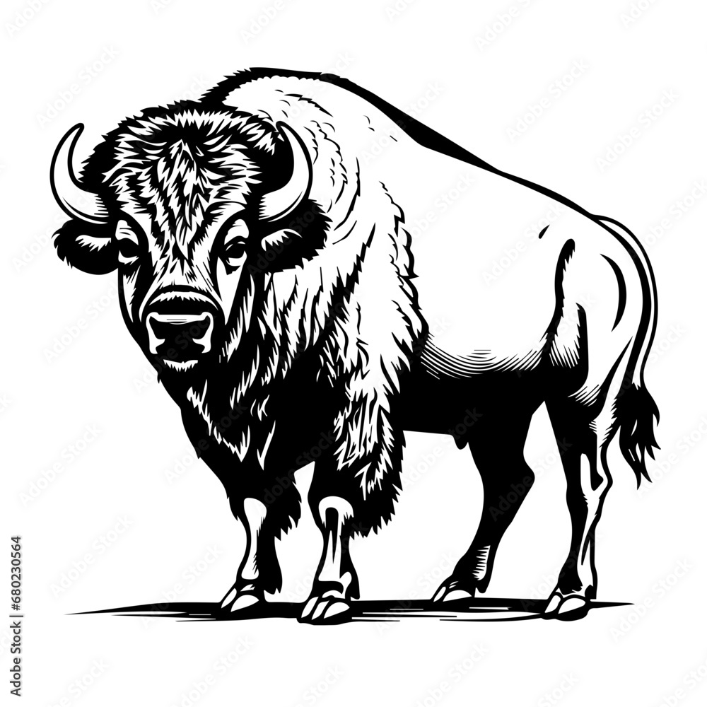 Majestic Buffalo Vector Illustration Majestic Buffalo Vector Illustration