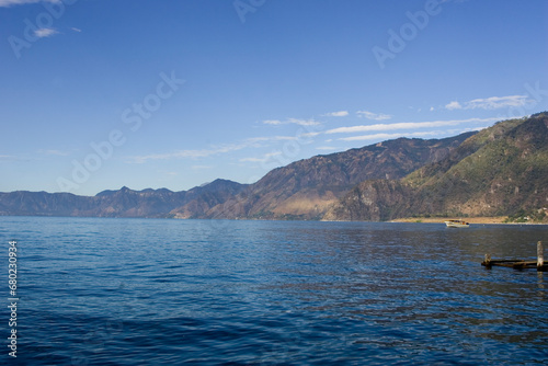 Guatemala Lake Atitlan on a sunny winter day