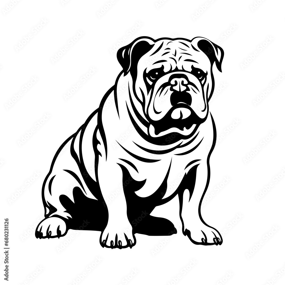 Adorable Bulldog Vector Illustration Adorable Bulldog Vector Illustration
