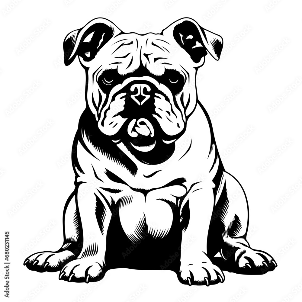 Adorable Bulldog Vector Illustration Adorable Bulldog Vector Illustration