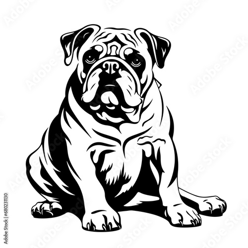 Adorable Bulldog Vector Illustration