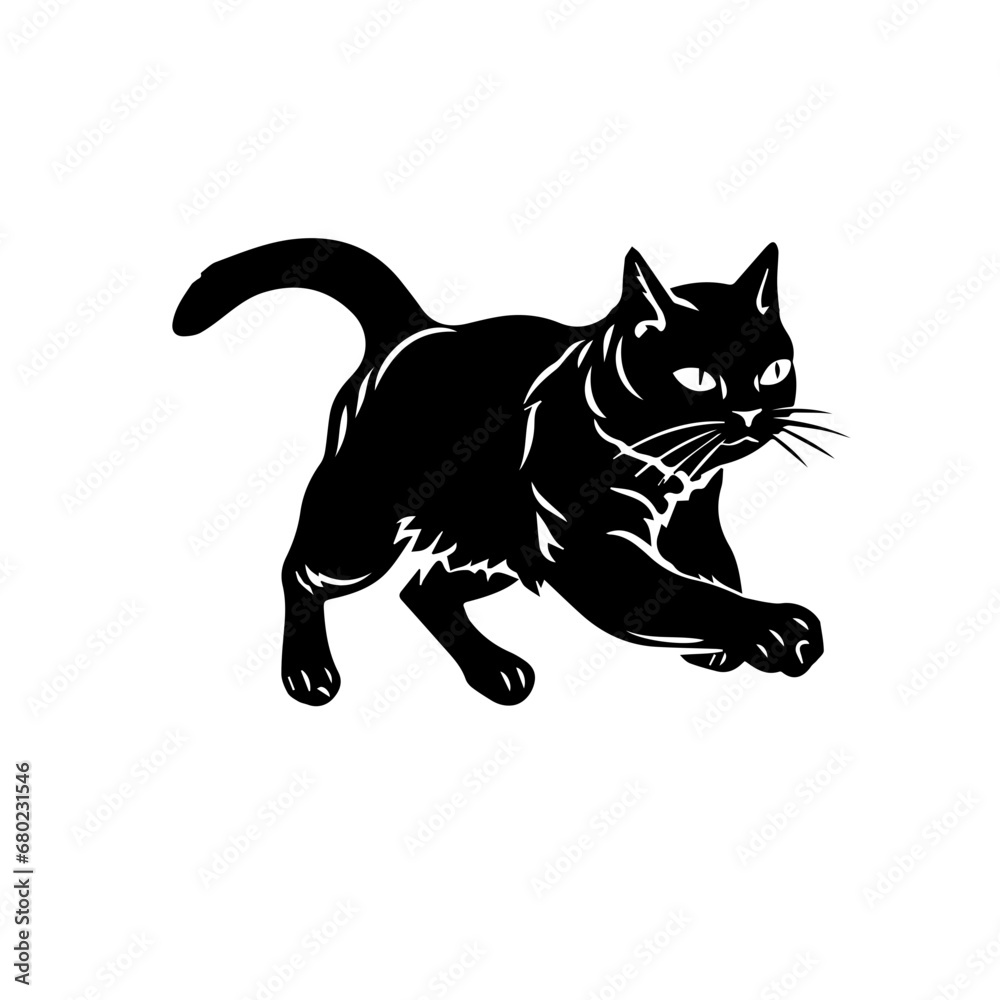 Graceful Cat Vector Illustration