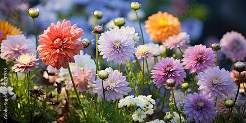 Everlasting Floral Haven - Garden of Long-Lasting Flowers - Blooms Thriving on a Soft and Tranquil Background