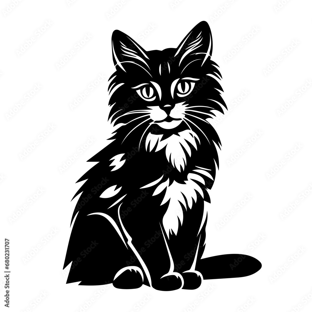 Graceful Cat Vector Illustration Graceful Cat Vector Illustration