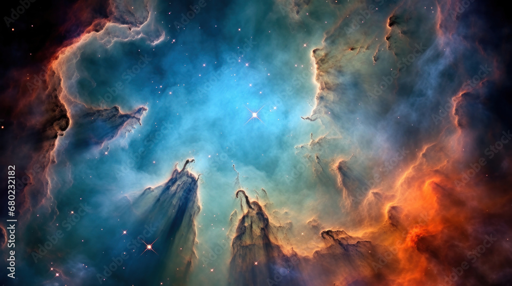 Fototapeta premium A Serene and Radiant Interstellar Nebula