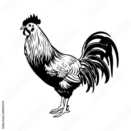 Cheerful Chicken Vector Illustration