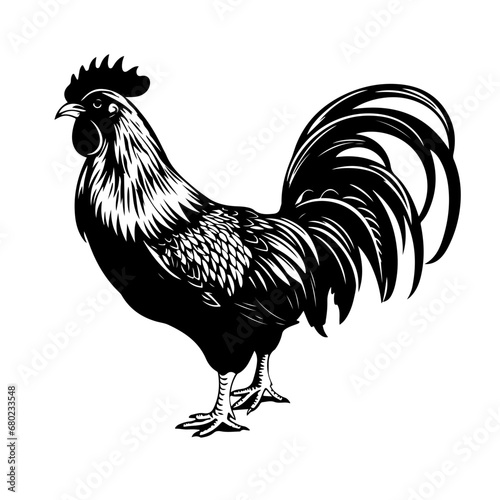 Cheerful Chicken Vector Illustration