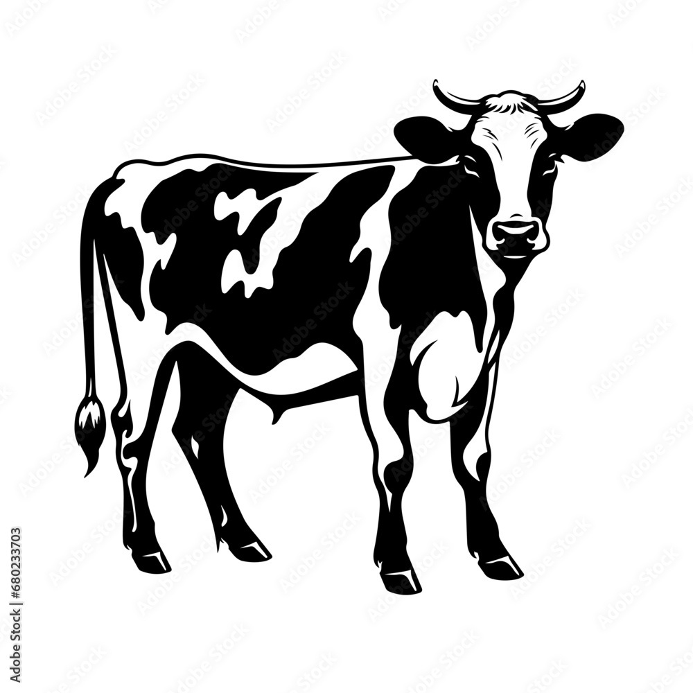 Gentle Cow Vector Illustration