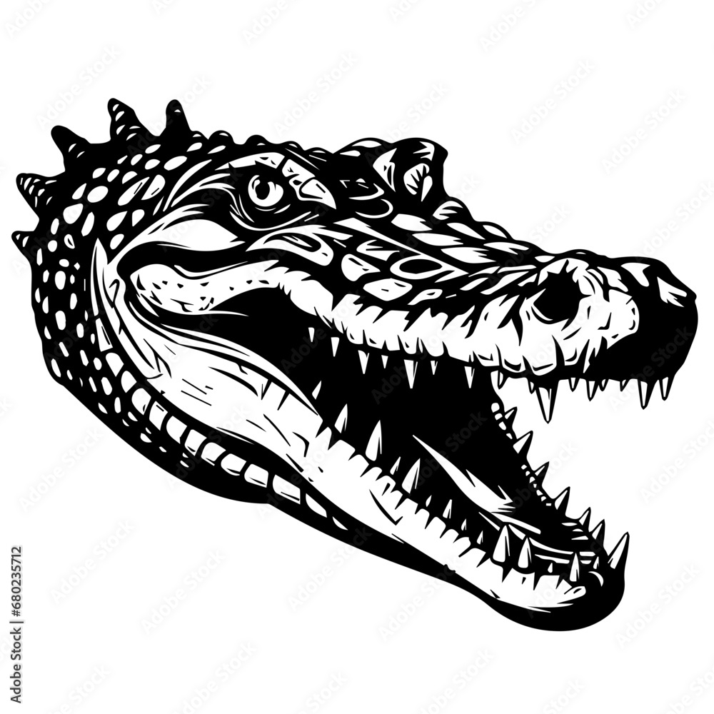 Formidable Crocodile Head Vector Illustration Formidable Crocodile Head Vector Illustration