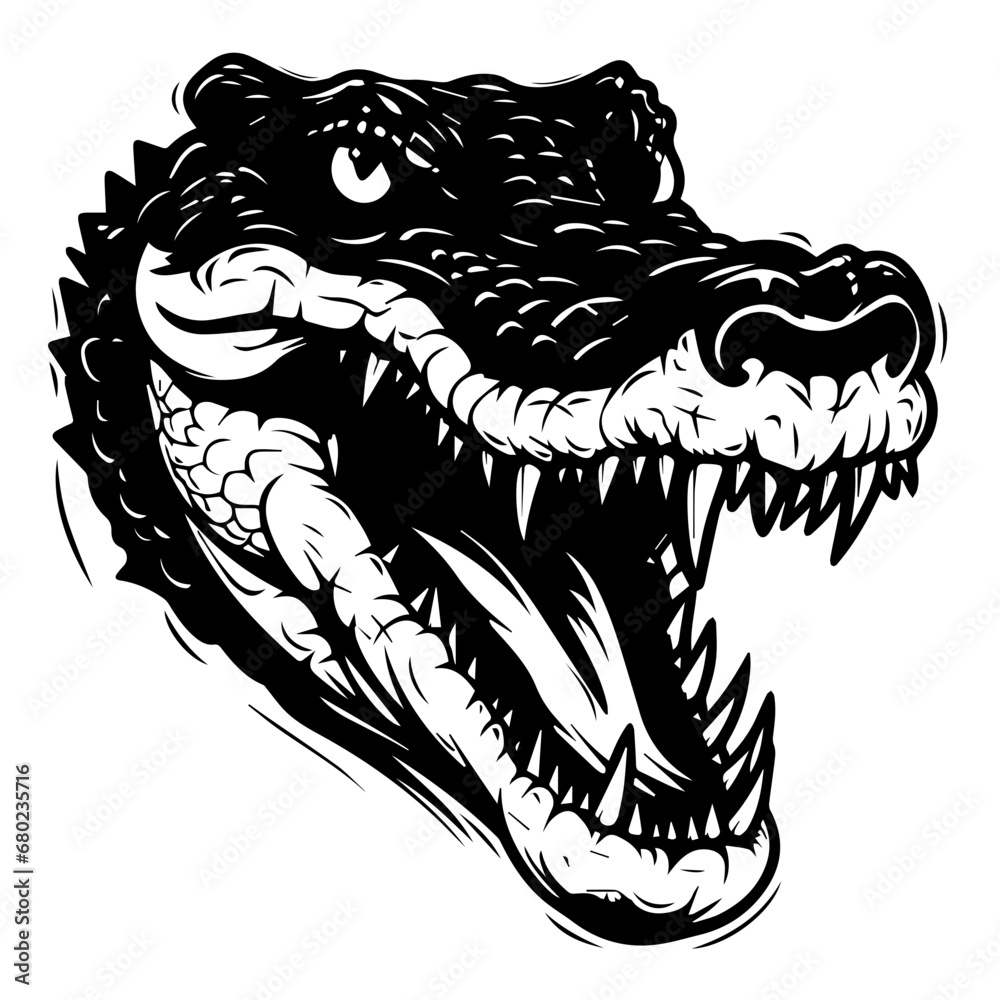 Formidable Crocodile Head Vector Illustration Formidable Crocodile Head Vector Illustration