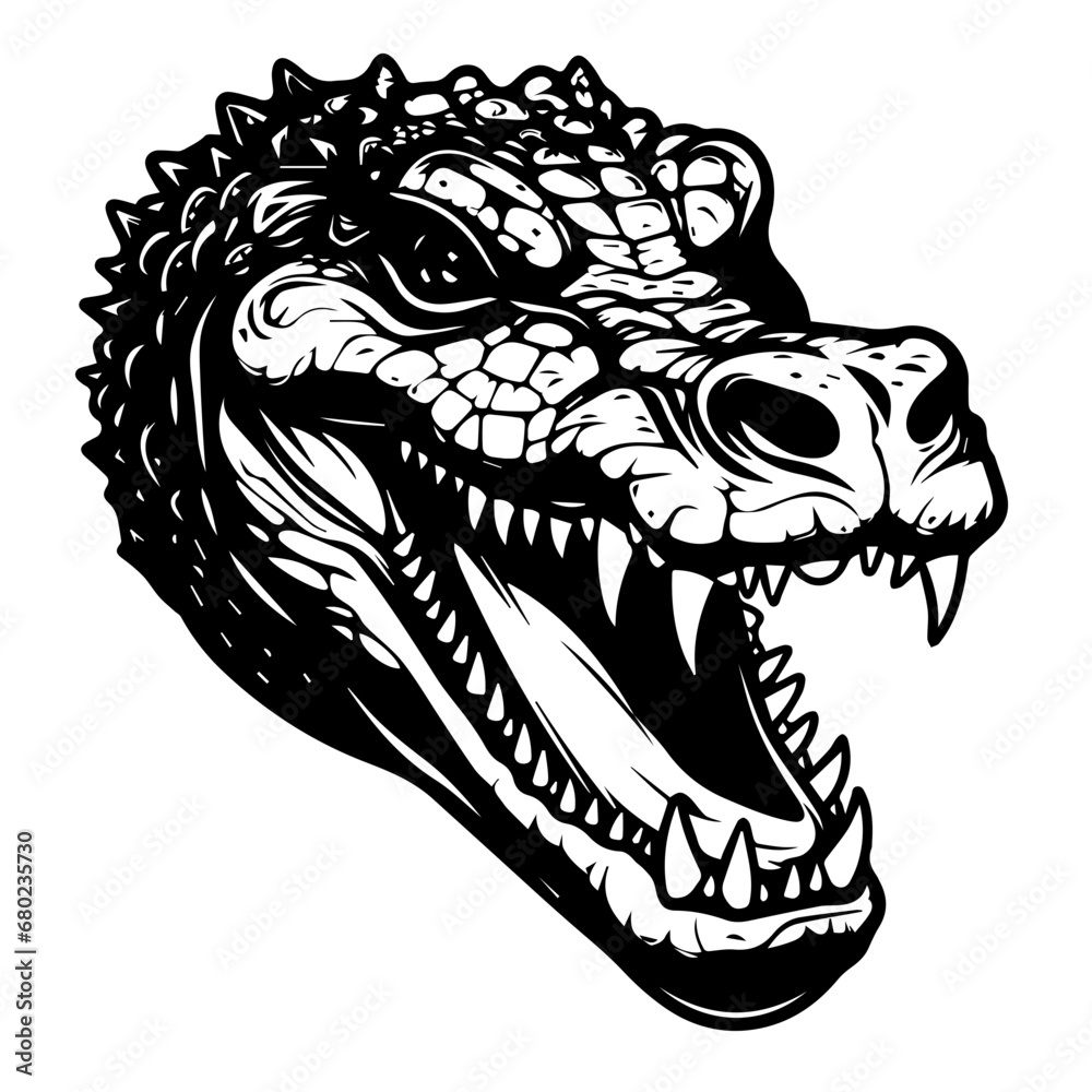 Formidable Crocodile Head Vector Illustration Formidable Crocodile Head Vector Illustration