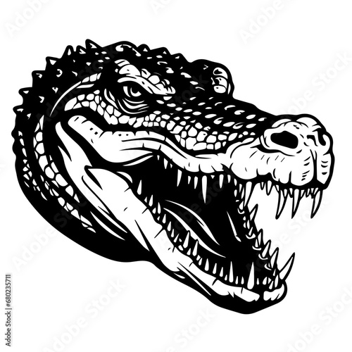 Formidable Crocodile Head Vector Illustration © Mateusz