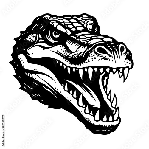 Formidable Crocodile Head Vector Illustration