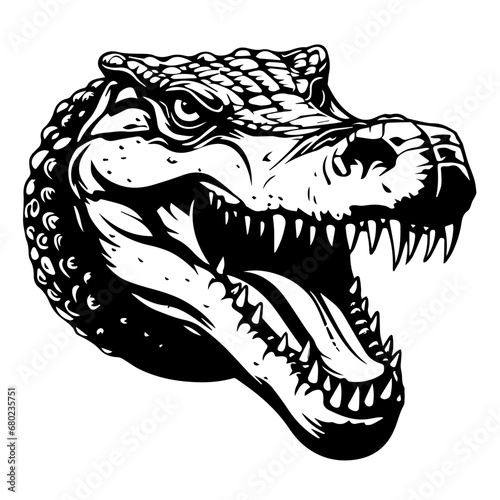 Formidable Crocodile Head Vector Illustration