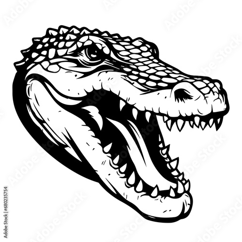 Formidable Crocodile Head Vector Illustration