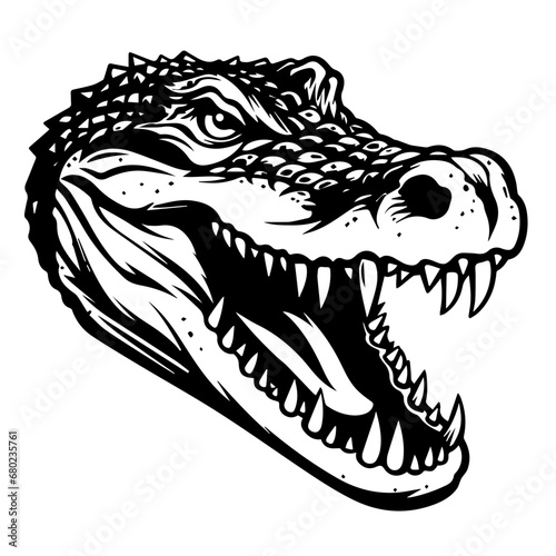 Formidable Crocodile Head Vector Illustration