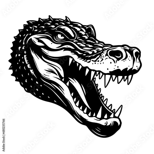 Formidable Crocodile Head Vector Illustration