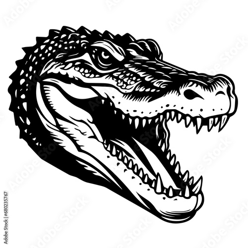 Formidable Crocodile Head Vector Illustration © Mateusz