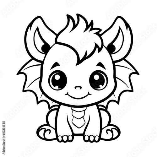 Adorable Baby Dragon Vector Illustration