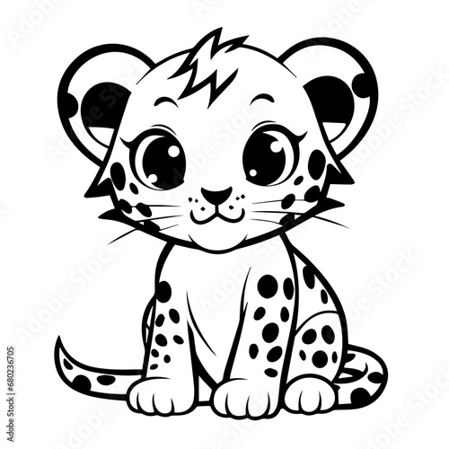 Adorable Lion Cub Vector Illustration