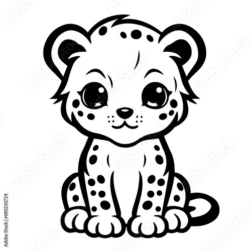Fototapeta Naklejka Na Ścianę i Meble -  Adorable Lion Cub Vector Illustration