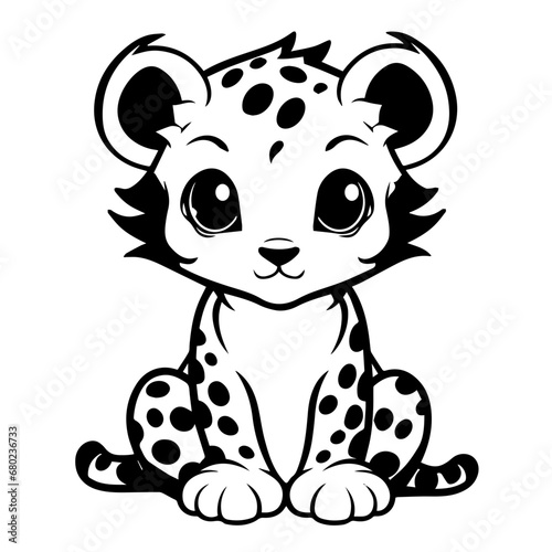 Adorable Lion Cub Vector Illustration