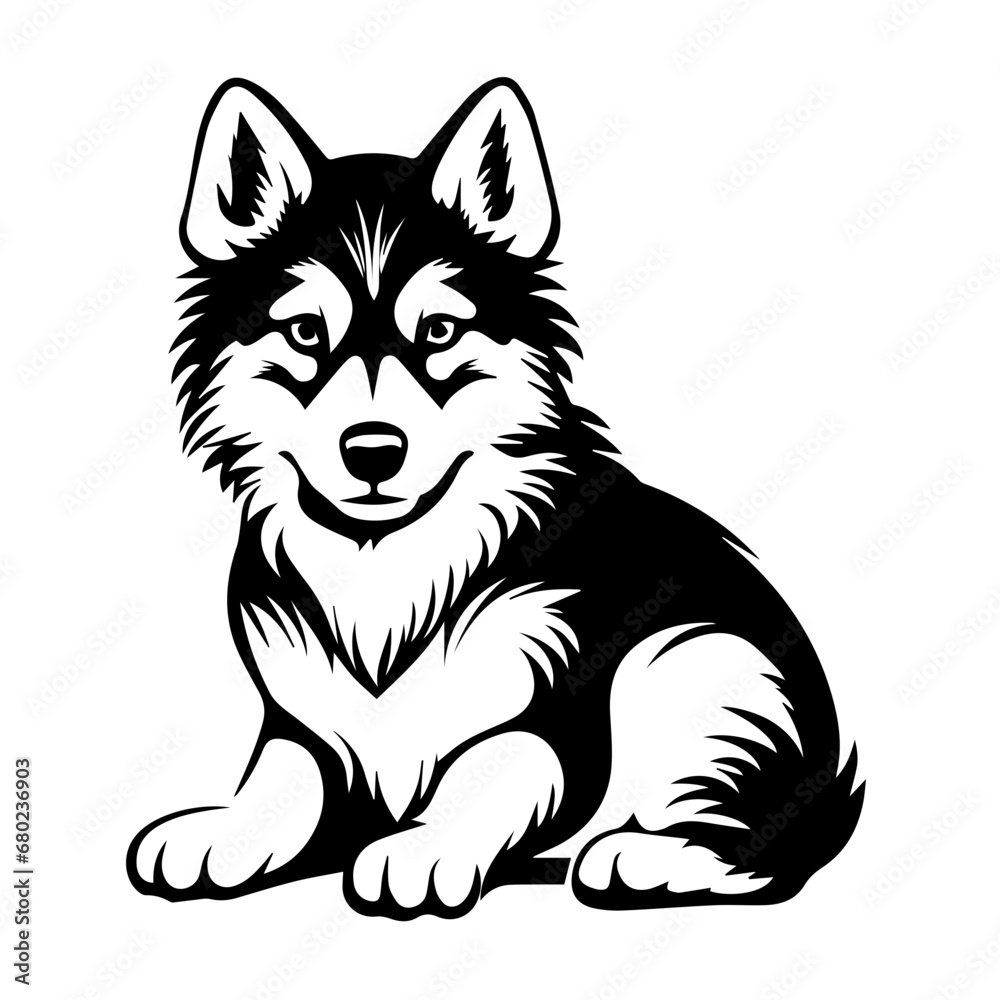 Playful Cute Wolf Vector Illustration